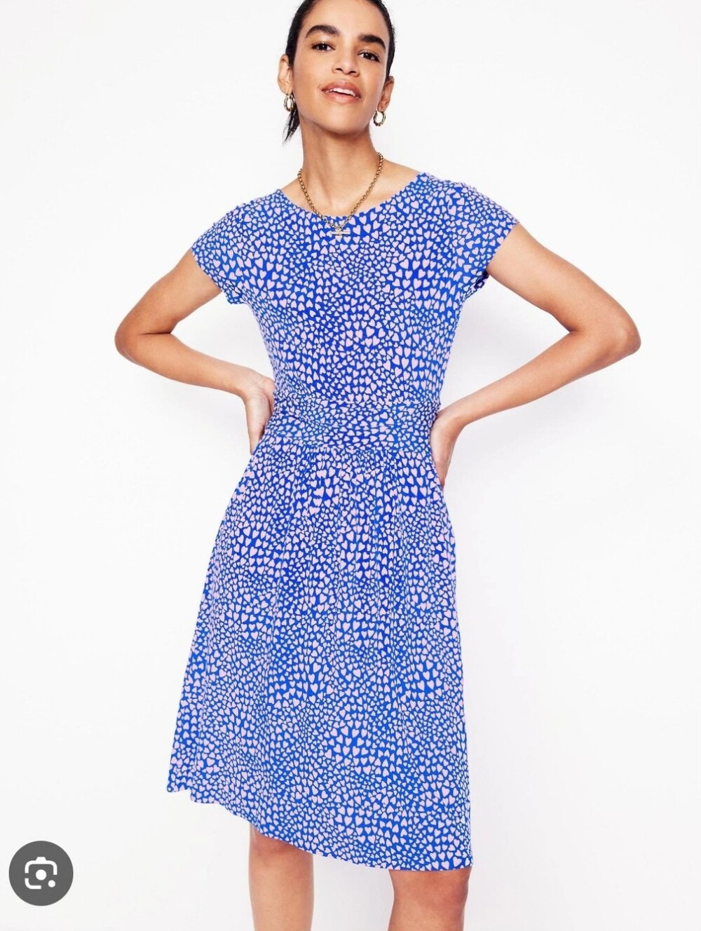 BODEN Amelie Heart Jersey Dress Size 12L Nwt